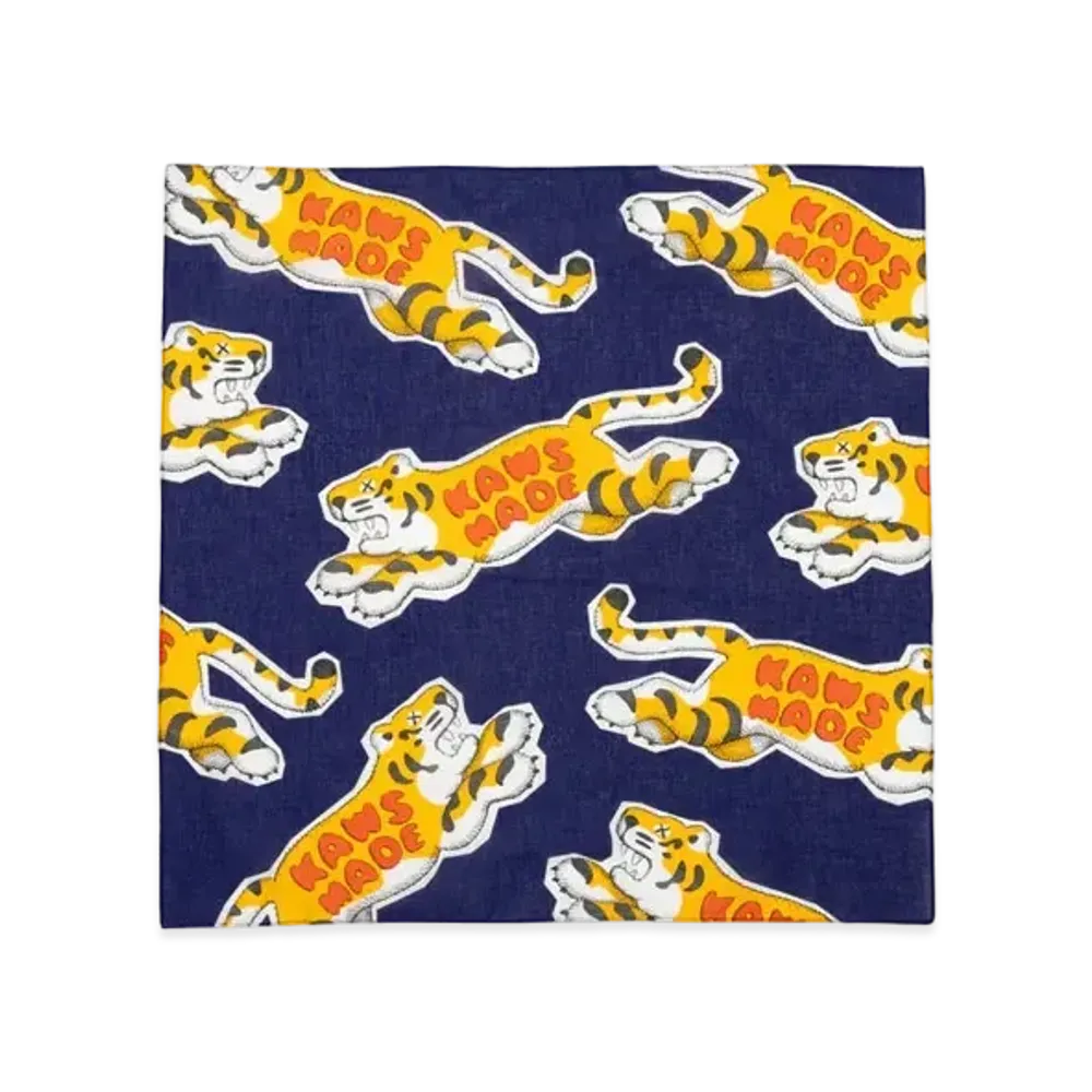 HUMAN MADE x KAWS Made Animal Patterned Bandana "Navy"