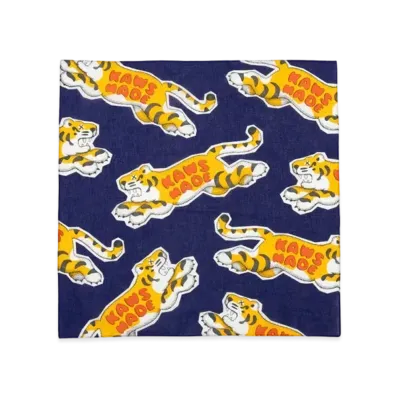 HUMAN MADE x KAWS Made Animal Patterned Bandana "Navy"
