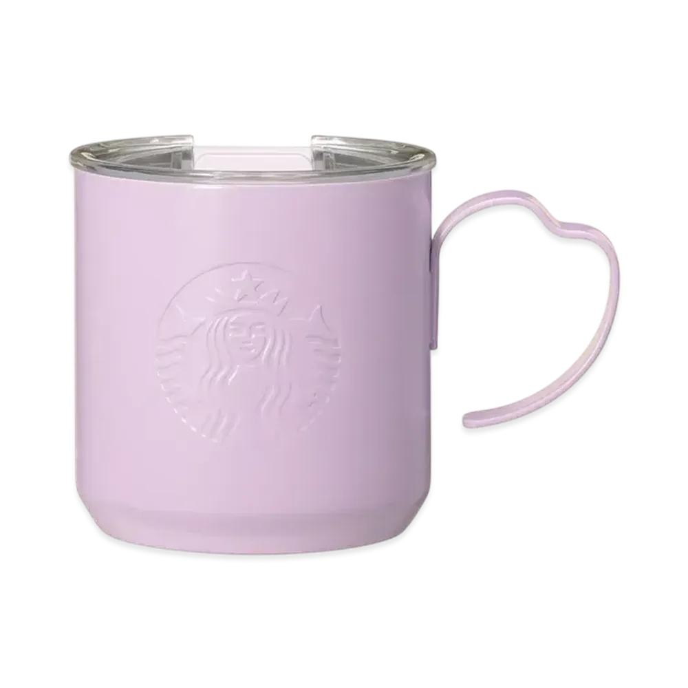 STARBUCKS SAKURA2025 Stainless Steel Mug Petal Handle 355Ml "Purple"