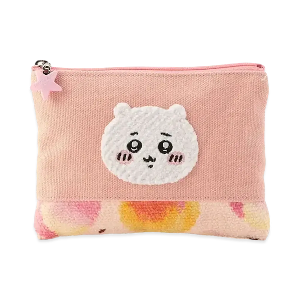 FEILER x Chiikawa Peach Dots Embroidery Pouch "Pale Apricot/Pink"