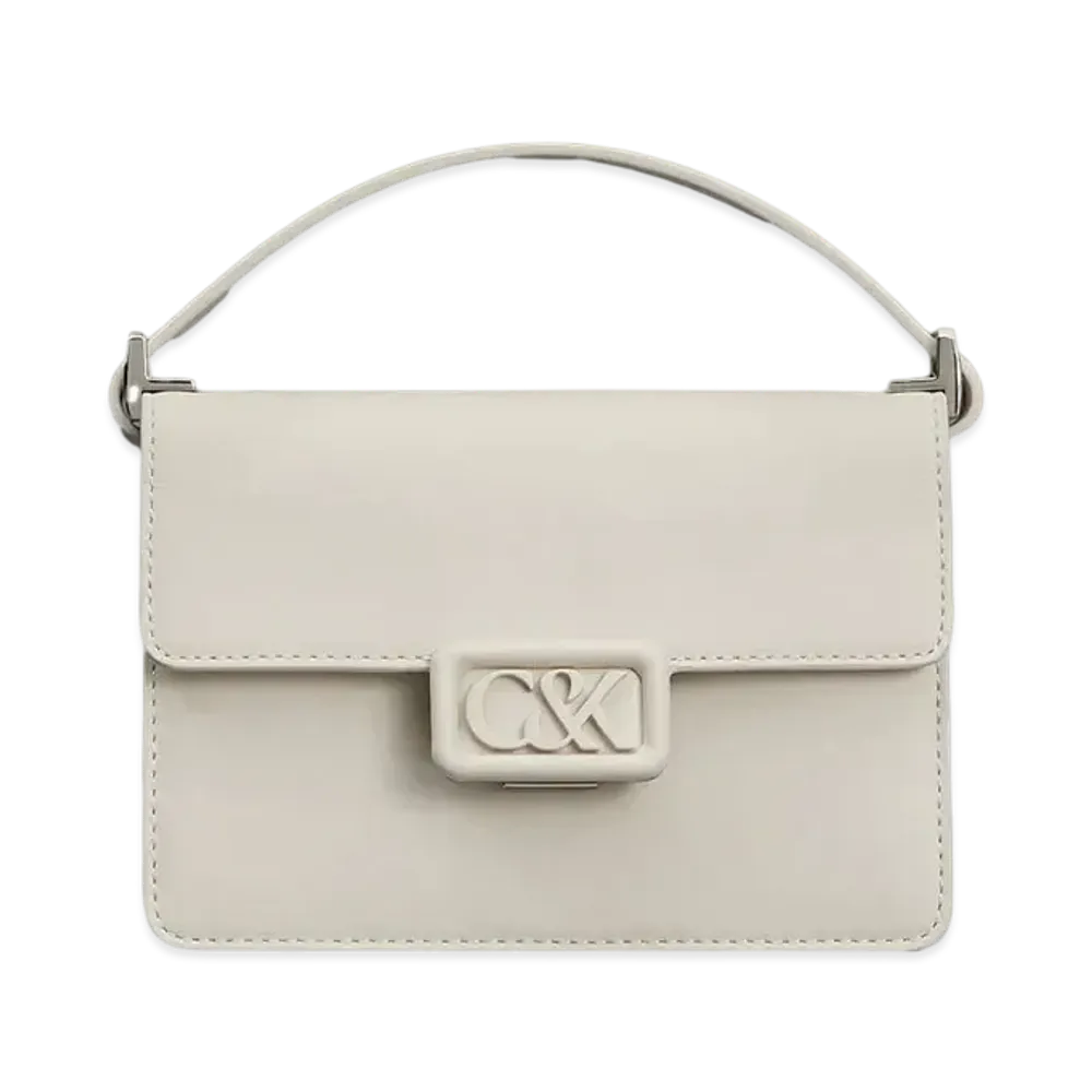 CHARLES & KEITH L'INITIAL Leather Boxy Bag "White"