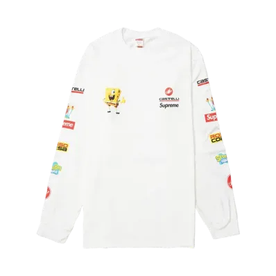 Supreme x SpongeBob Castelli Racing L/S Tee "White"
