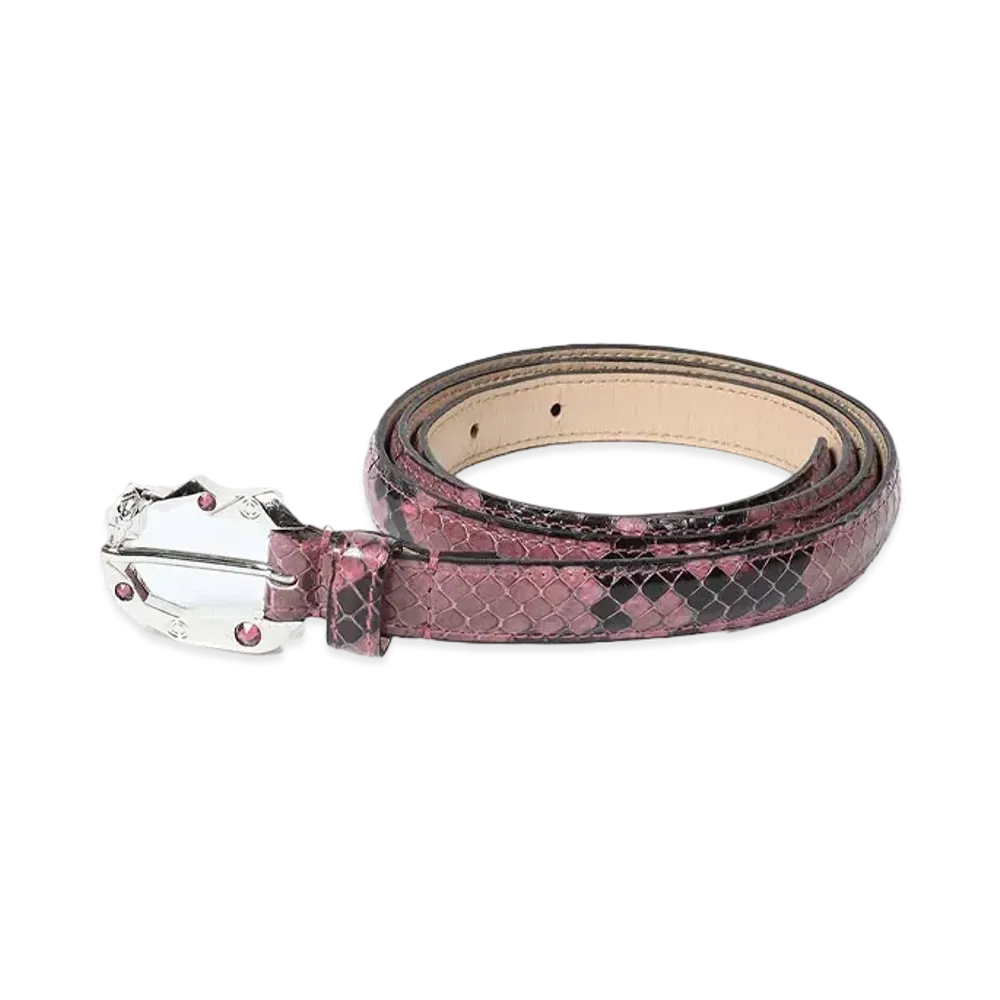 WACKO MARIA Wolfs Head / Python Leather Belt "Pink"