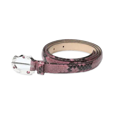 WACKO MARIA Wolfs Head / Python Leather Belt "Pink"