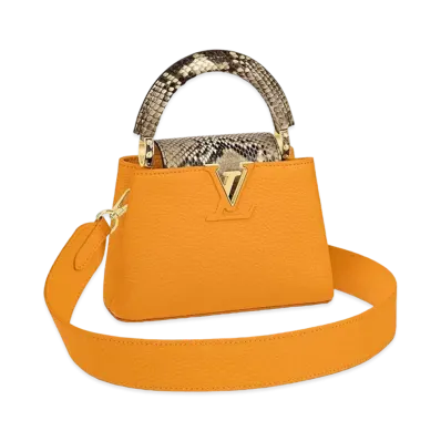 Louis Vuitton Capucines Mini Taurillon Leather "Jaune Gold"