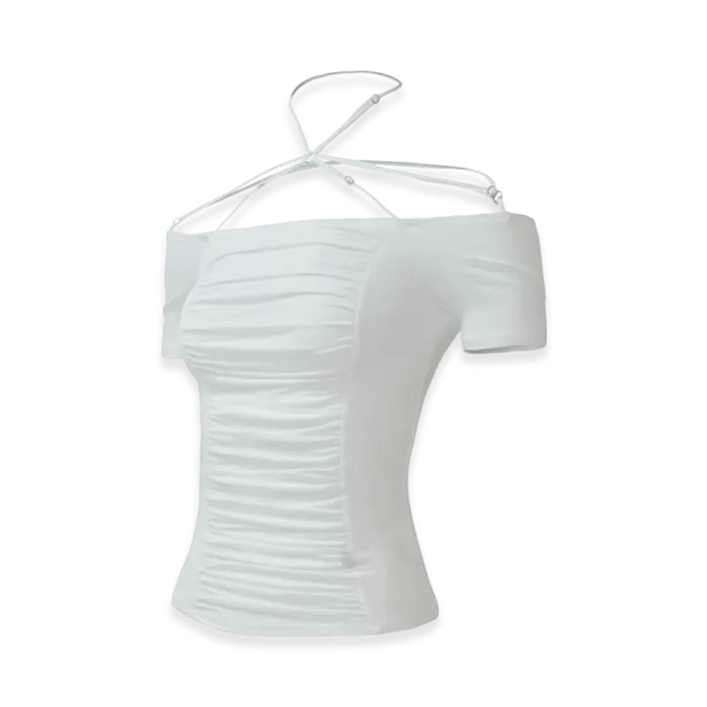 THEREDTHREAD S Gather Code Tops "White"