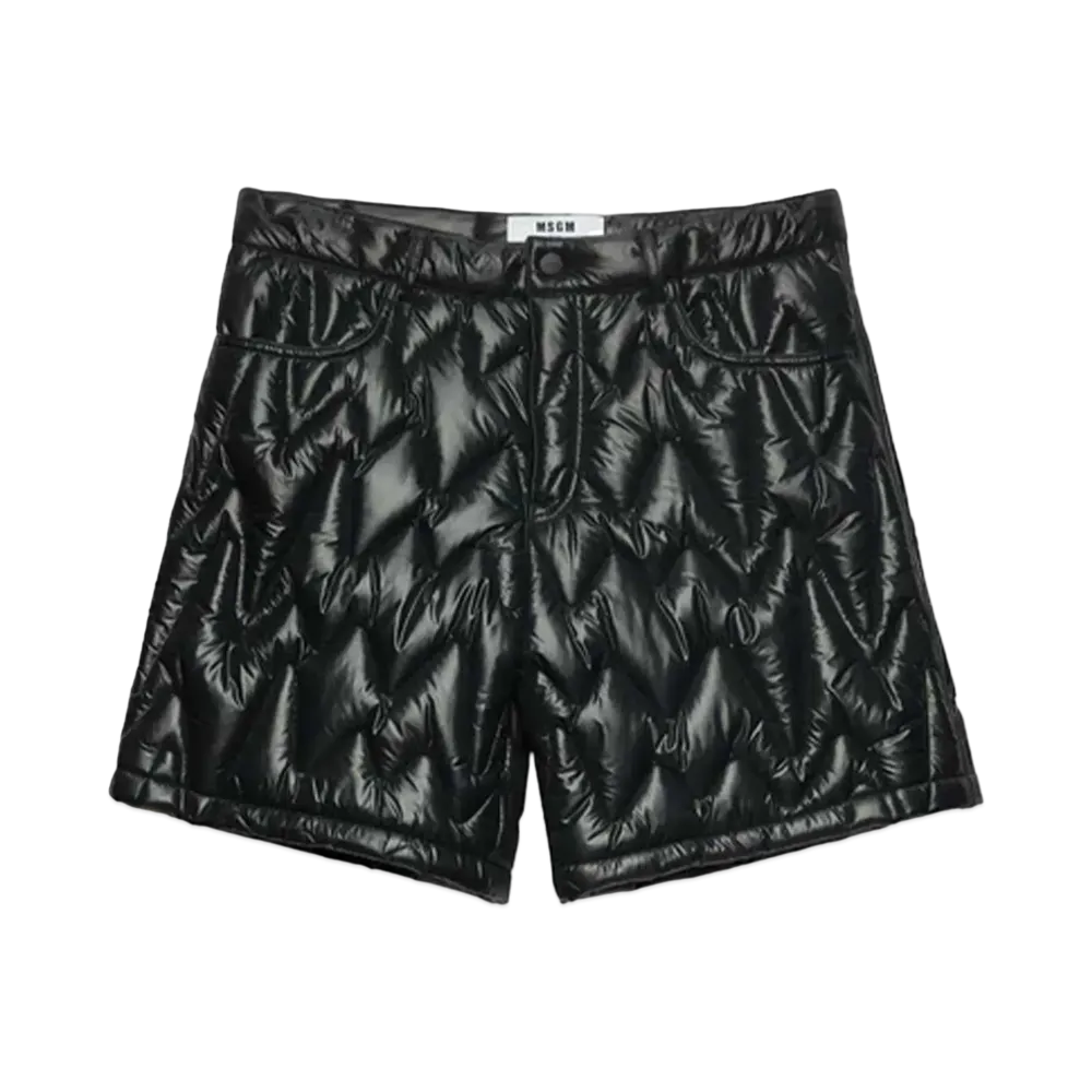MSGM Quilted Themwave Pattern Shorts "Black"