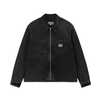 Stussy Washed Canvas Zip Shirt "Black"