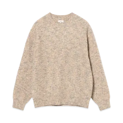 BEAMS 5 Gauge Shaggy Crew Neck Knit "Natural"