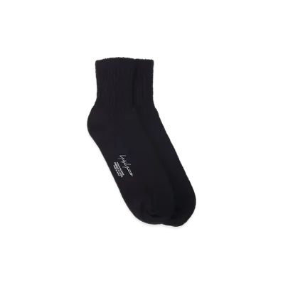 Yohji Yamamoto POUR HOMME 1/28 Raw Silk Ankle Rib Socks "Grey"