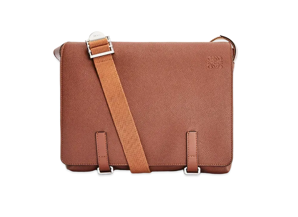 LOEWE Military Messenger Bag In Soft Grained Calfskin "Cognac"