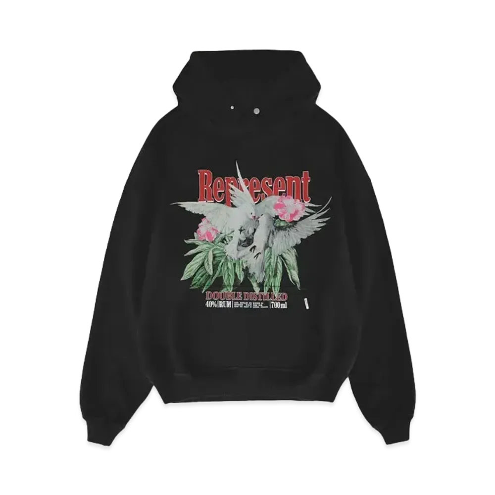 REPRESENT Double Distilled Hoodie "Off Black"