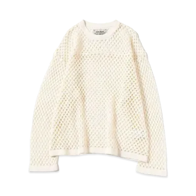 BEAMS x FUTURE ARCHIVE Net Knit Long Sleeve "White"