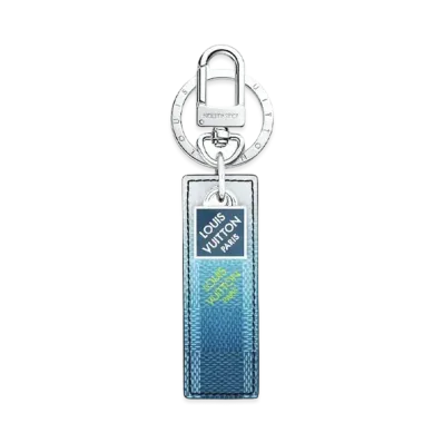 Louis Vuitton Damier Stripes Tab Bag Charm And Key Holder "Blue Veil"