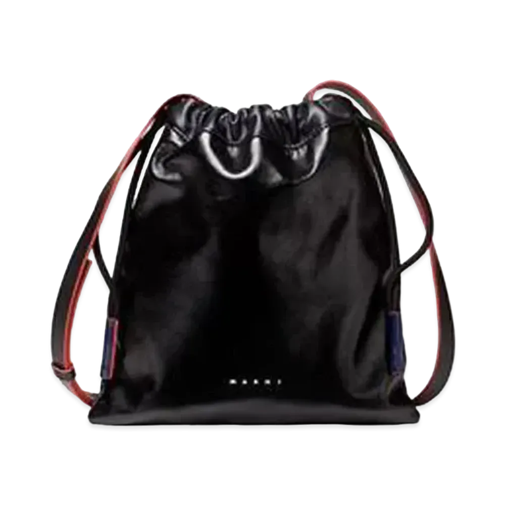 Marni MUSEO Soft Bag in Shiny Two Tone Calfskin Leather