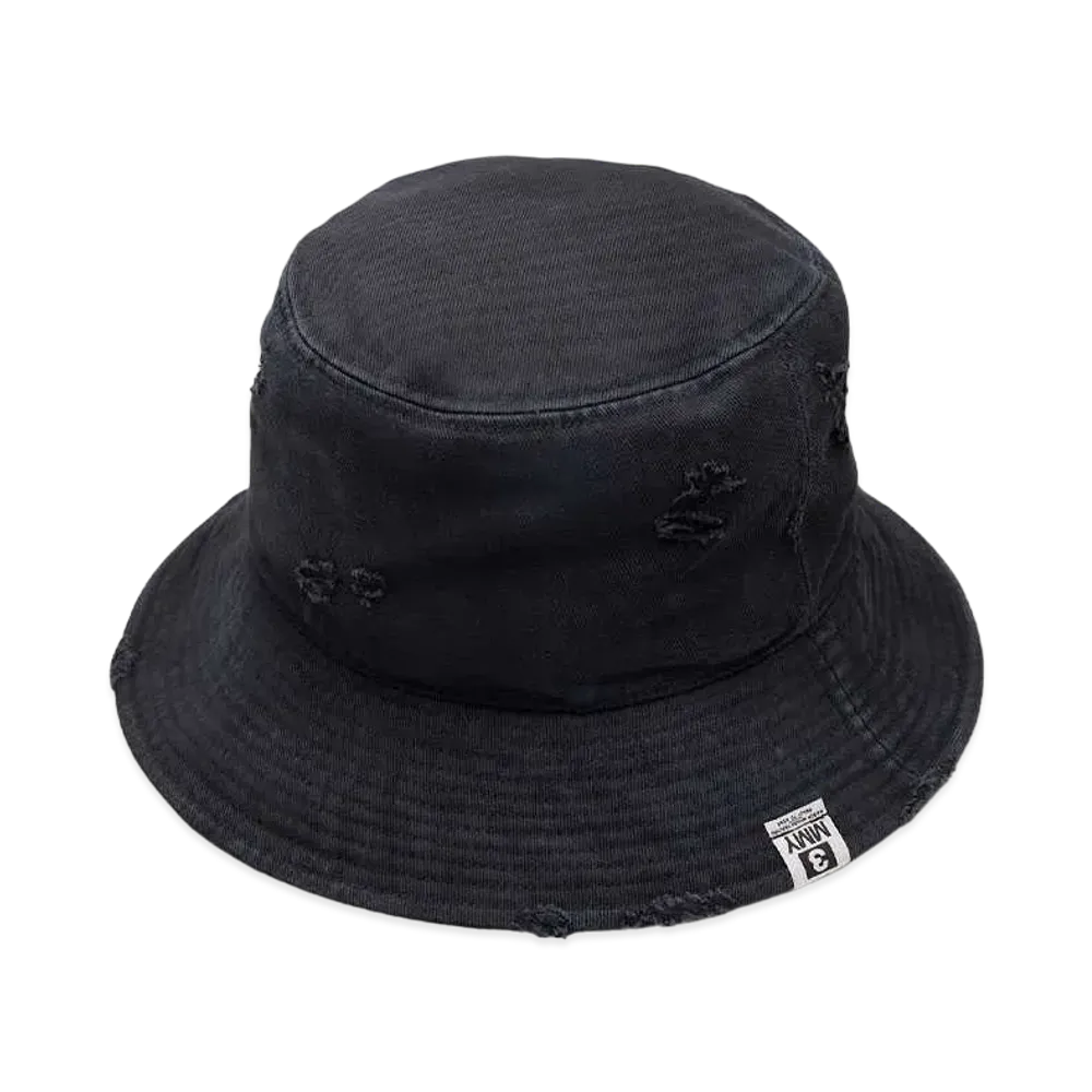 Maison MIHARA YASUHIRO Damaged Canvas Big Hat "Black"
