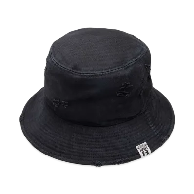 Maison MIHARA YASUHIRO Damaged Canvas Big Hat "Black"
