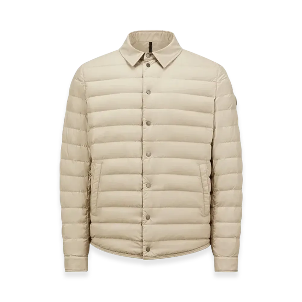 MONCLER Bourdon Down Shirt Jacket "Light Beige"