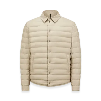 MONCLER Bourdon Down Shirt Jacket "Light Beige"