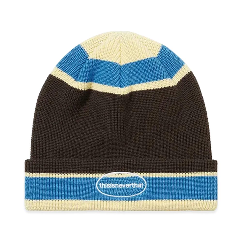 thisisneverthat E/T-Logo Multi Striped Beanie "Brown"