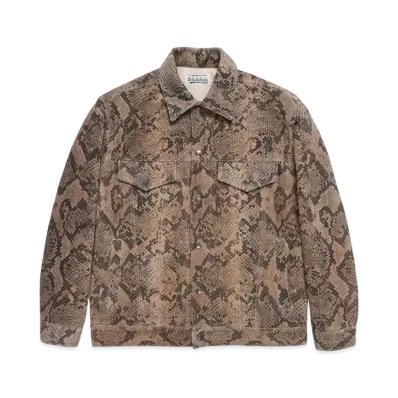 WACKO MARIA SUEDE LEATHER TRUCKER JACKET "Beige"