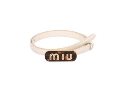 MIU MIU Leather Belt "White"