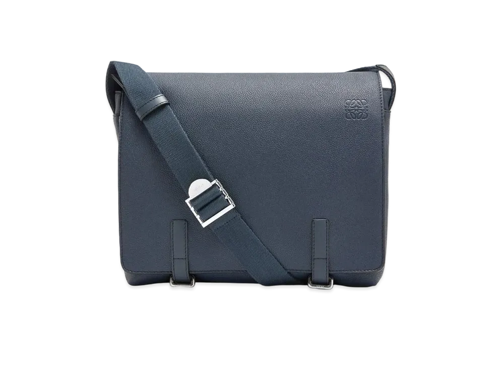 LOEWE Military Messenger Bag In Soft Grained Calfskin "Ocean"