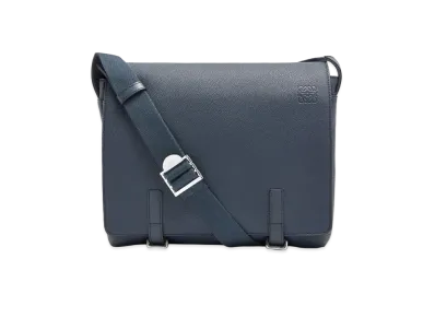 LOEWE Military Messenger Bag In Soft Grained Calfskin "Ocean"