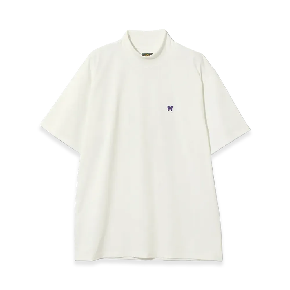 NEEDLES S/S Mock Neck Tee Poly Jersey "White"