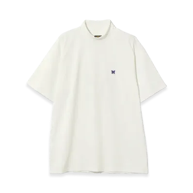 NEEDLES S/S Mock Neck Tee Poly Jersey "White"