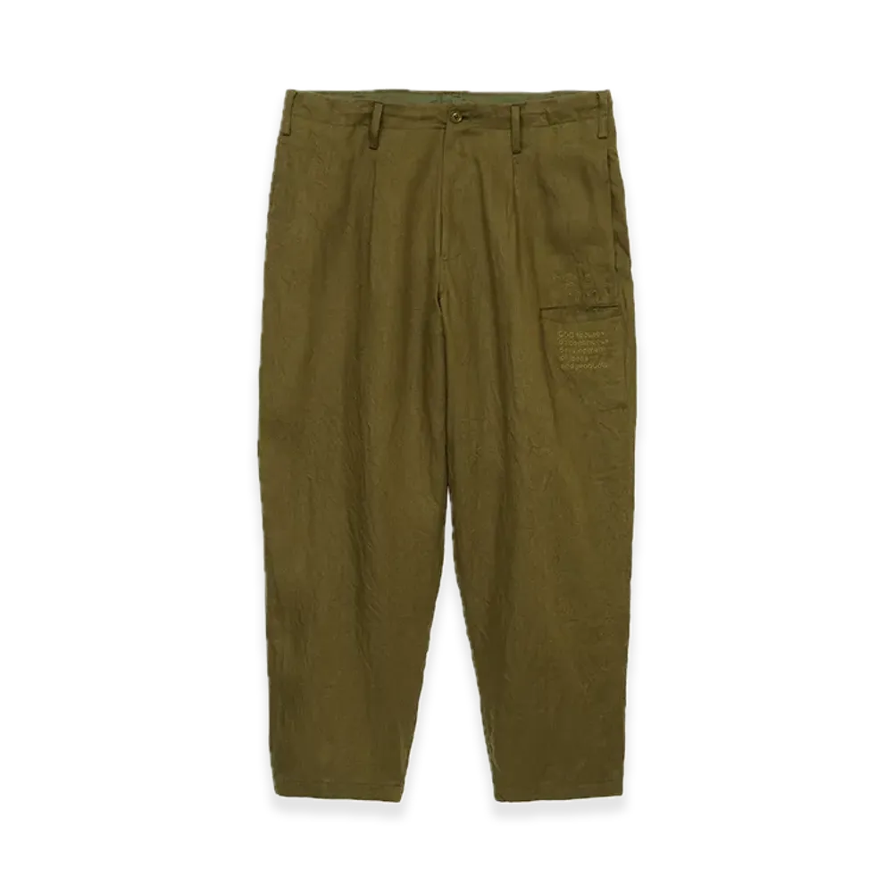 GDC x S'YTE Vintage Linen Chino Cloth Octagon Star Embroidery Waist-String Pants "Khaki"