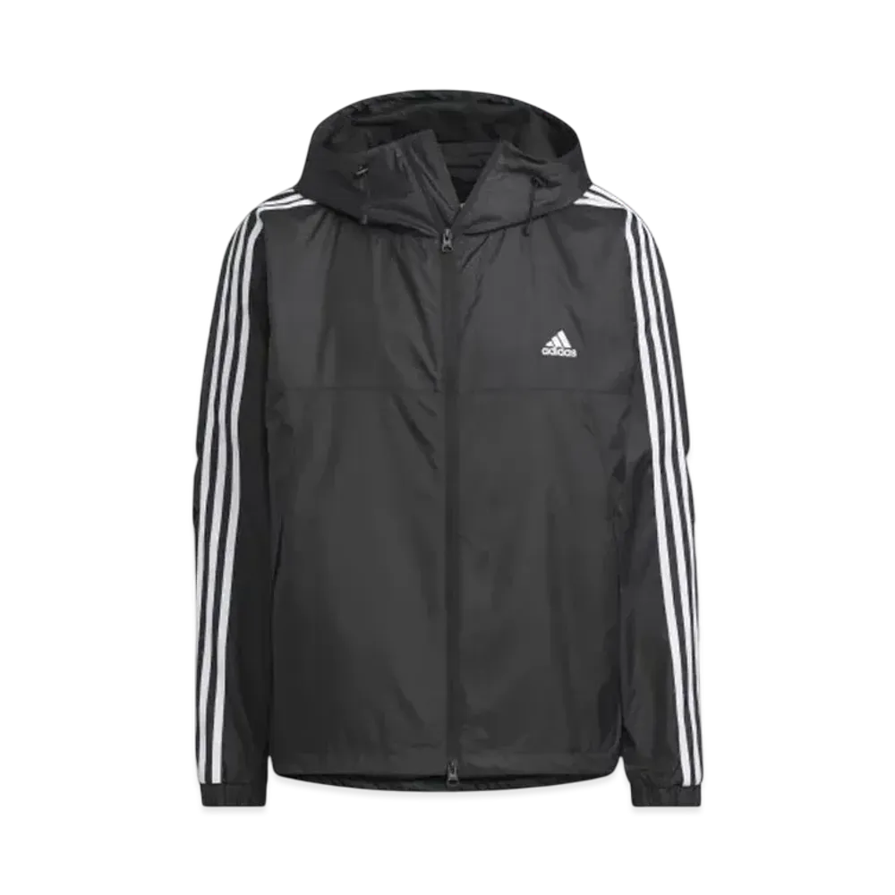 adidas Essentials Plus Loose Fit Three Stripes Mesh Lined Windbreaker Jacket "Black"