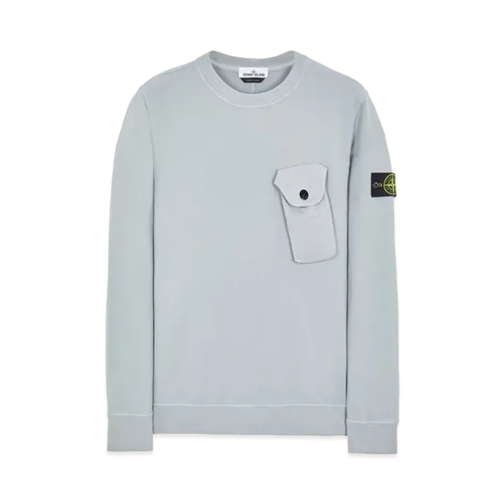 Stone Island 60419 BRUSHED COTTON FLEECE "Pearl Grey"