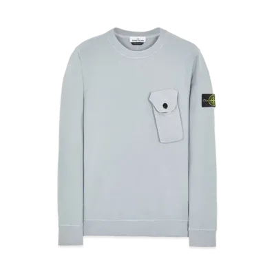 Stone Island 60419 BRUSHED COTTON FLEECE "Pearl Grey"