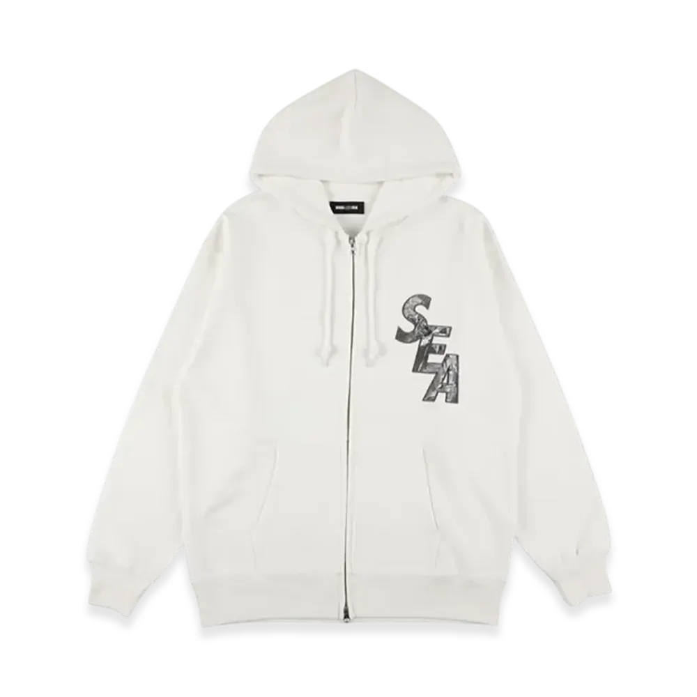 WIND AND SEA Camo Sea Zip Up Sweatshirt "White"