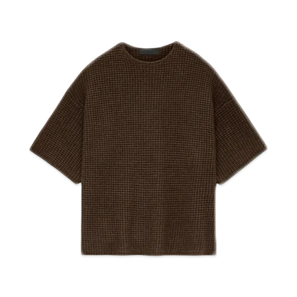 FEAR OF GOD Essentials Heavy Waffle Short Sleeve Crewneck Sweater "Brown"