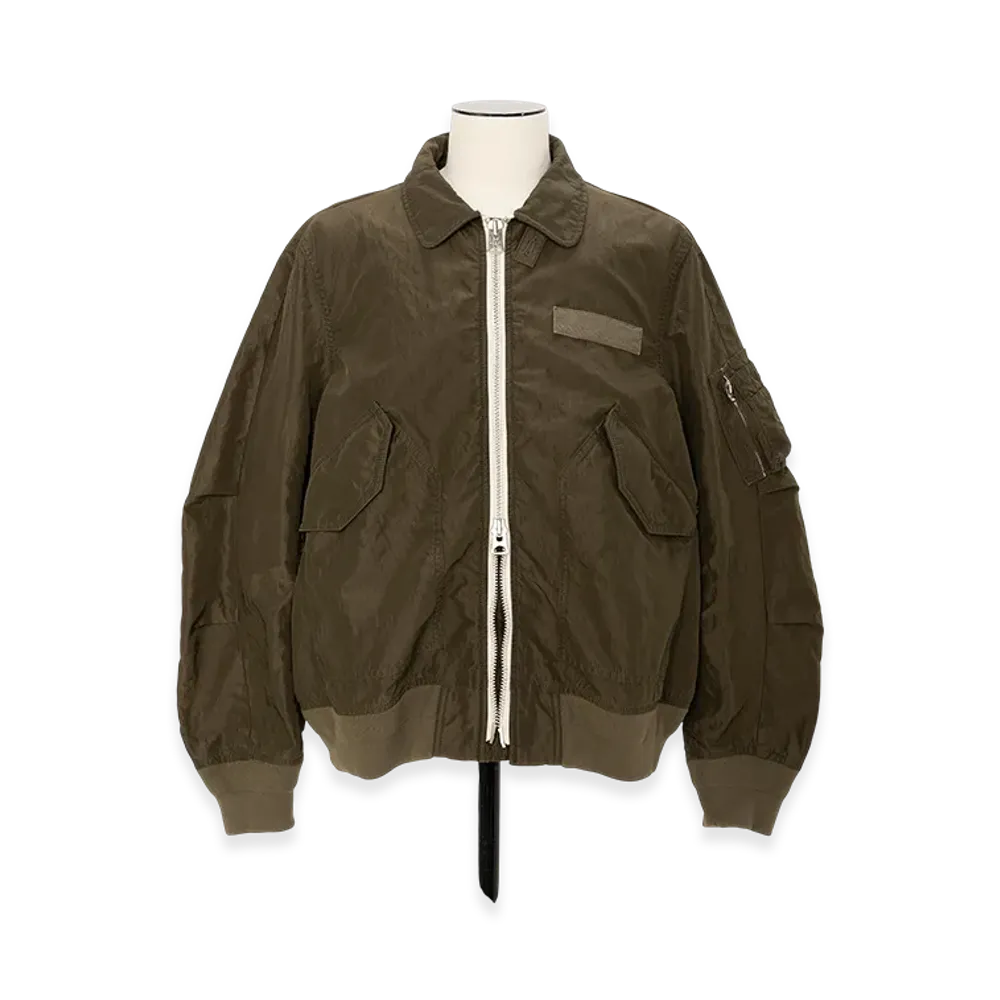 sacai Treated Nylon Twill Blouson "Dark Khaki"