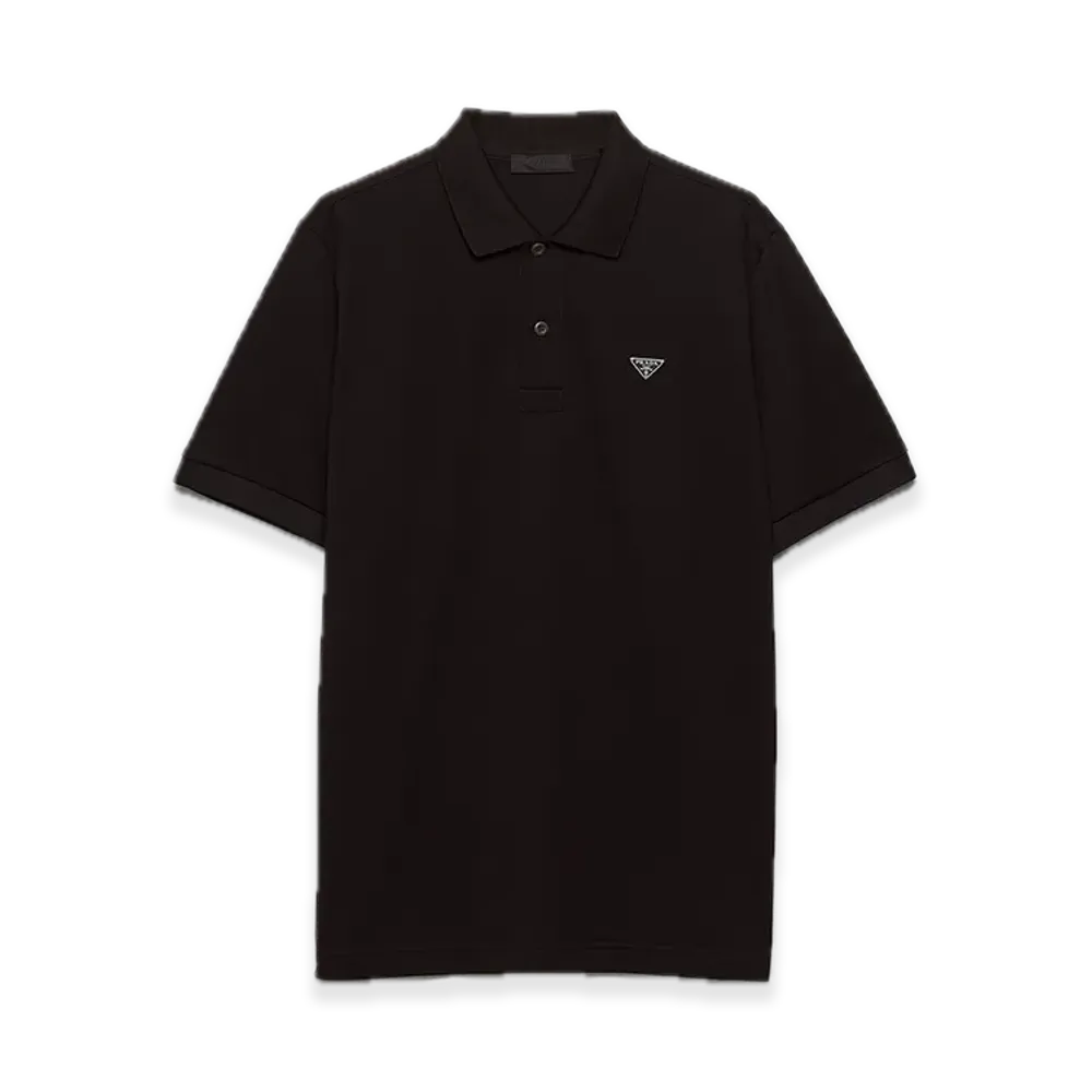 PRADA Pique Polo Shirt "Black"