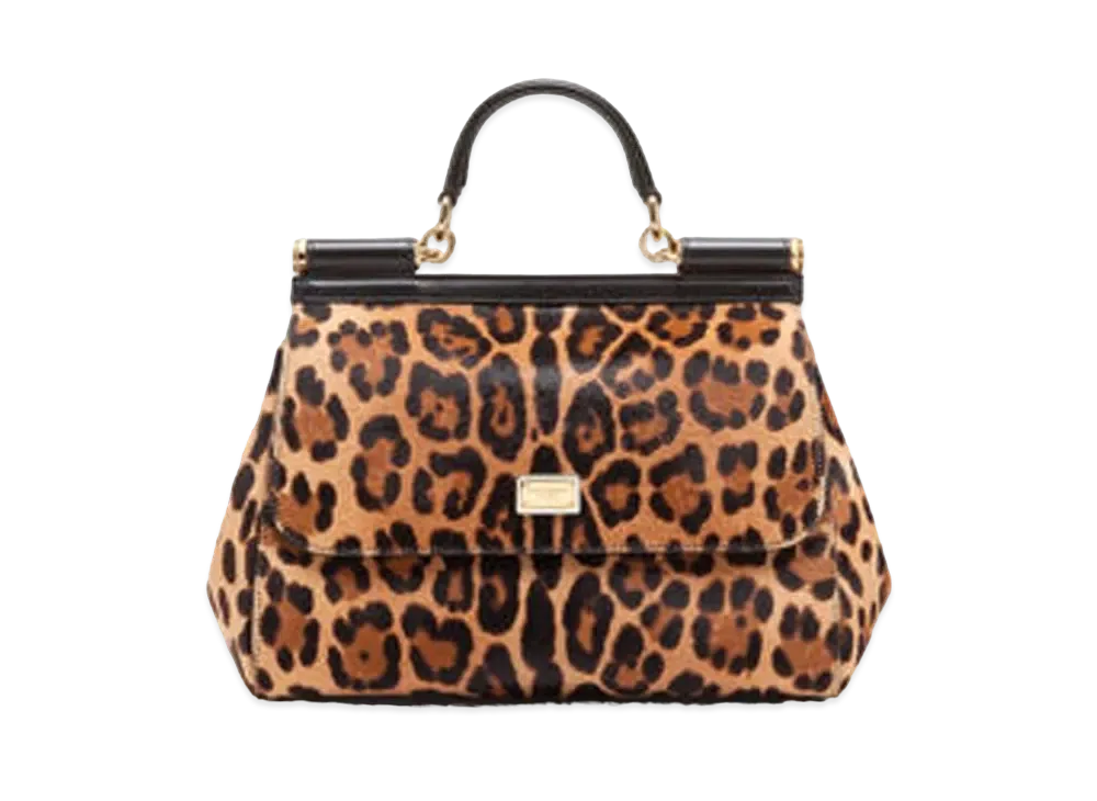 Dolce&Gabbana Sicily Bag Large Leopard Print Ponnyskin "Animali Print"