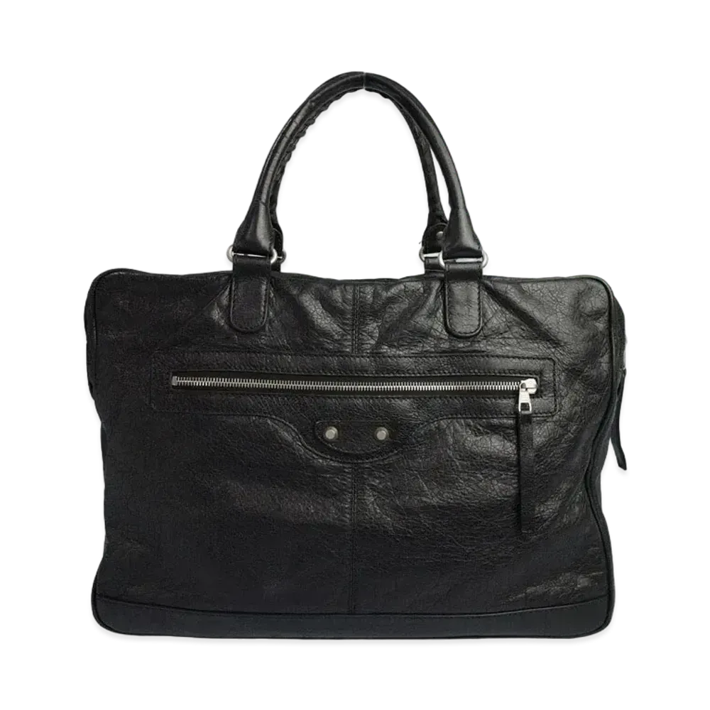 BALENCIAGA Mini Folder leather 2Way Bag "Black"