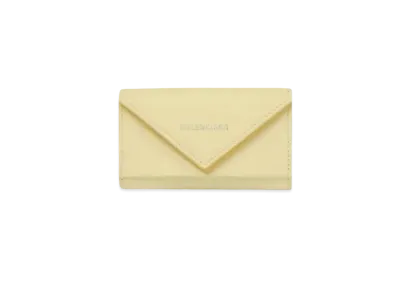 BALENCIAGA Paper Split Ring Paper Key Bag "Yellow"