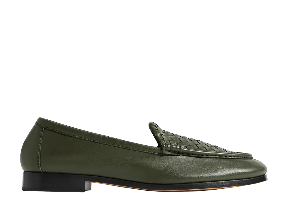 Bottega Veneta Silenzio Loafers "Bark Green"