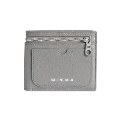 BALENCIAGA Superbusy Square Folded Wallet "Grey"