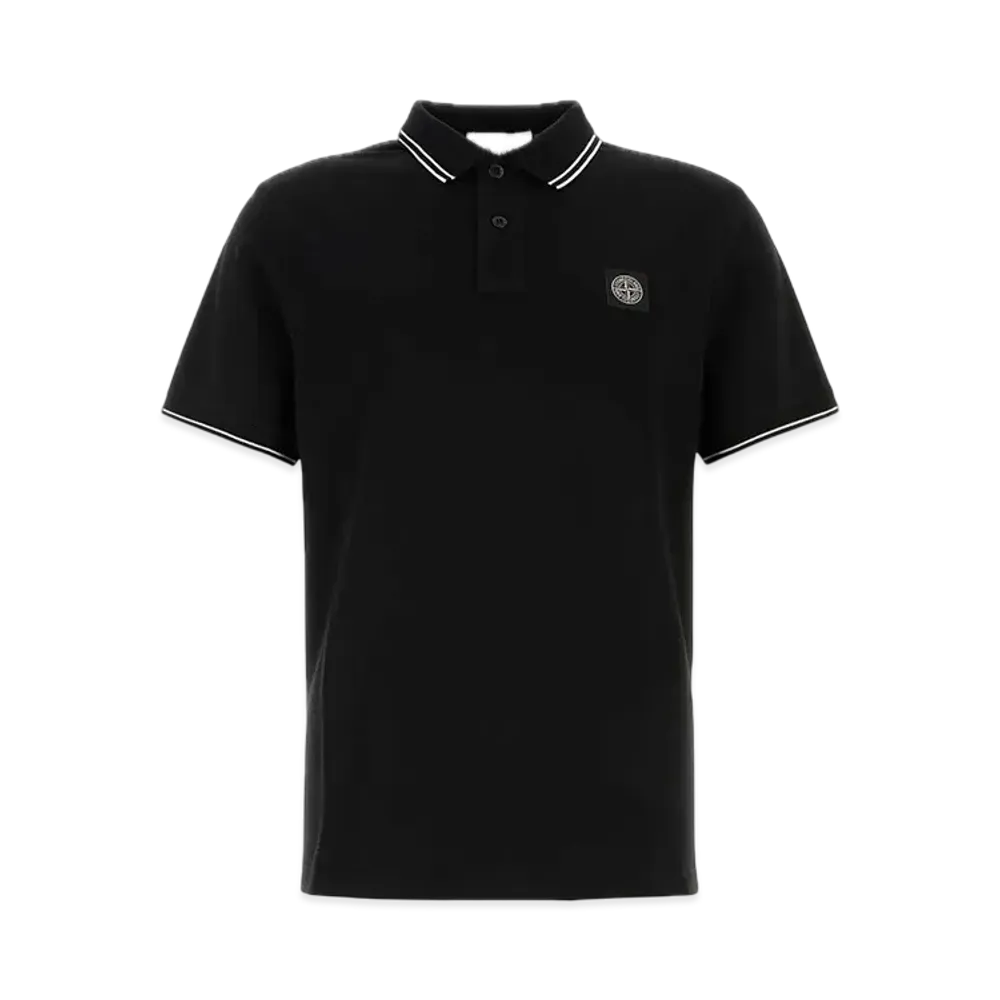 Stone Island Logo Patch Polo Shirt "Black"