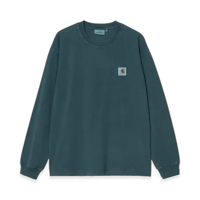 Carhartt WIP L/S Vista T-Shirt "Deep Lagoon(Garment Dyed)"