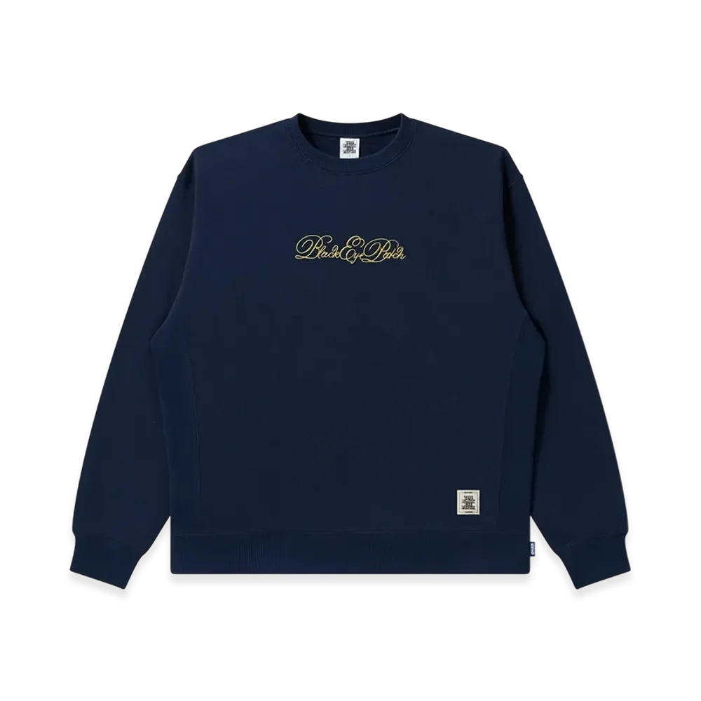 BlackEyePatch Serpentine Script Crew Sweat "Navy"