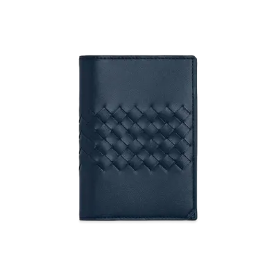 Bottega Veneta Intrecciato Piccolo Passport Case "Neptune"