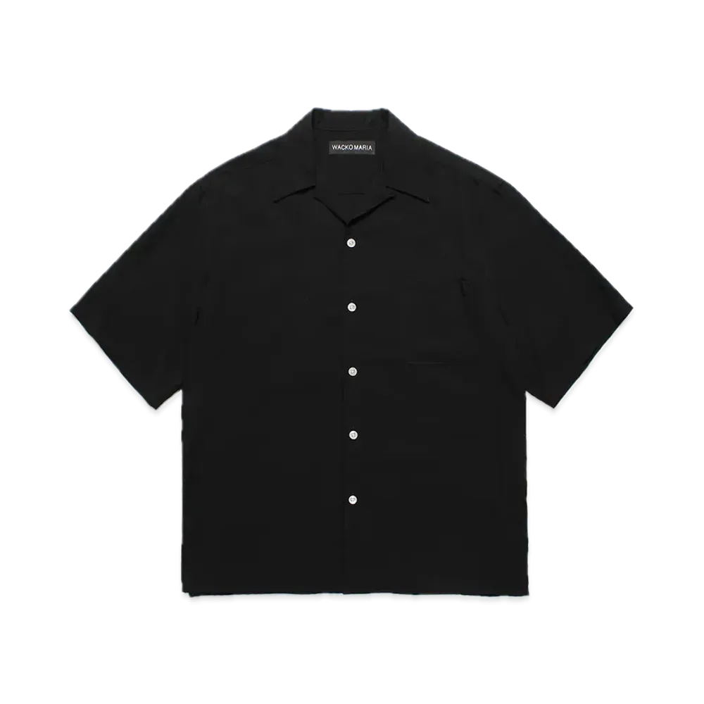 WACKO MARIA 50's Open Collar Shirt "Black"