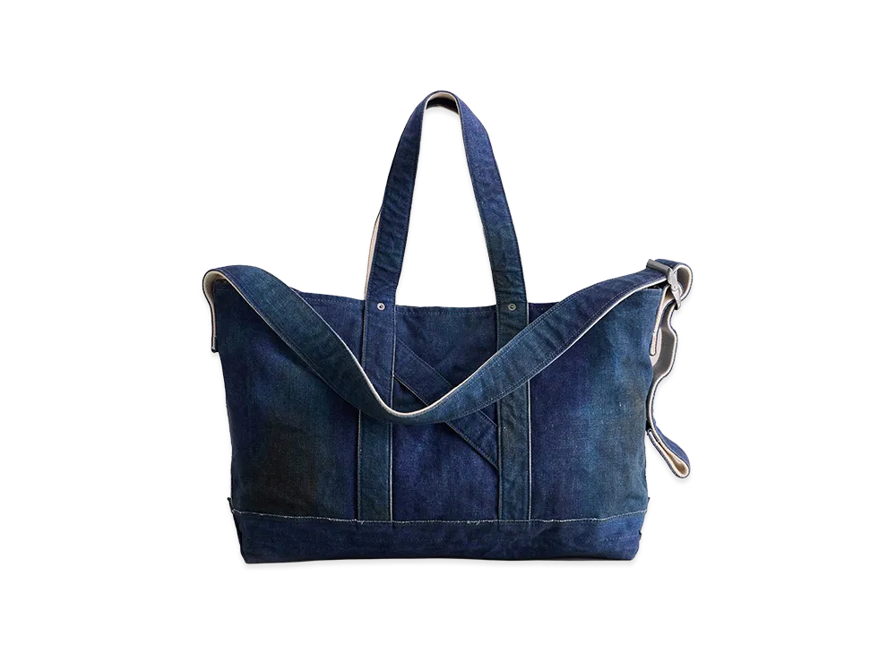 NICENESS N.Lesh Printed Canvas Shoulder Tote Bag "Indigo"