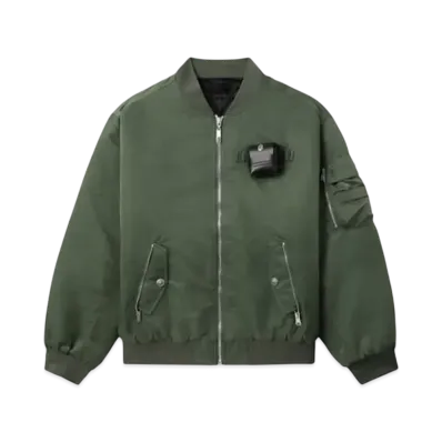 A BATHING APE Bape Black Bomber Jacket "Green"